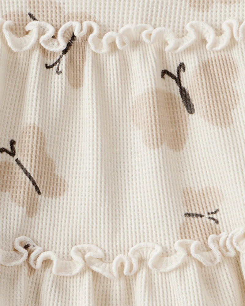 Baby Girl Butterfly Top & Pant Set - Cream