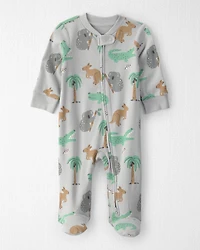 Baby Organic Cotton Sleep & Play Pyjama Aussie Friends Print