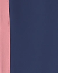 Girls Pull-On Stretch Active Flare Leggings - Navy Blue/Pink