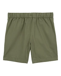 Boys Pull-On Poplin Shorts - Olive