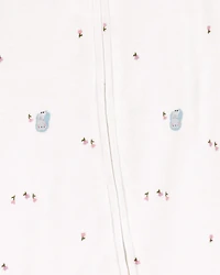 Baby Girl Owl 2-Way Zip Cotton Sleeper Pyjamas