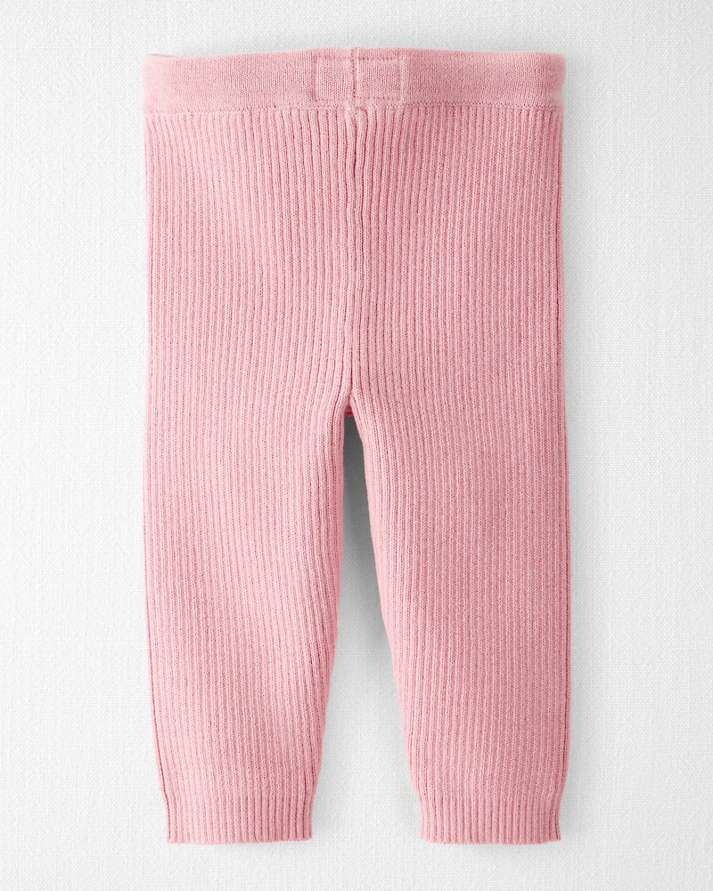 Baby Girl Organic Cotton Sweater Knit Pants