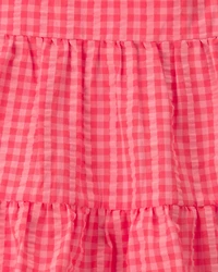 Baby Girl Gingham Sleeveless Dress - Pink