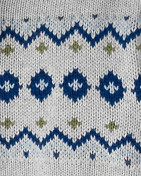 Toddler Boy Organic Cotton Fair Isle Sweater Knit Jacket