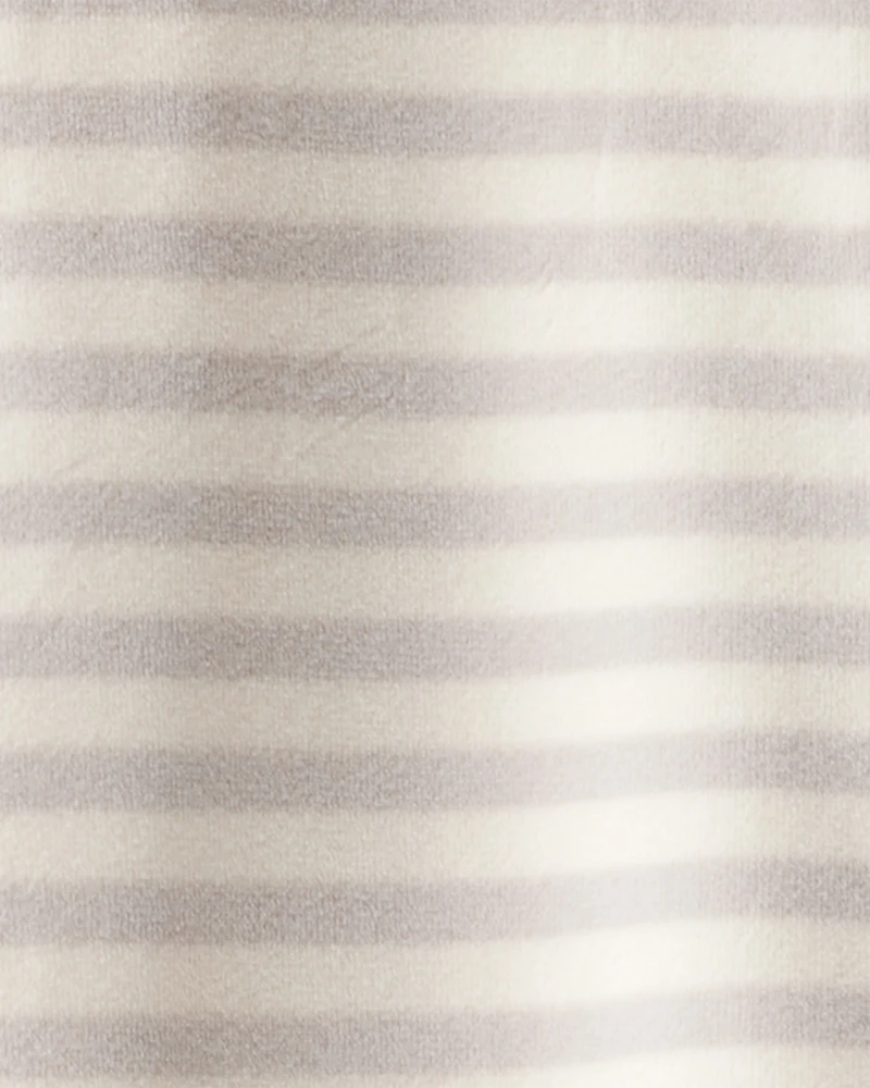 Baby Valentine's Day Striped DreamPlush Snug Fit 2-Way Zip Sleeper - Grey