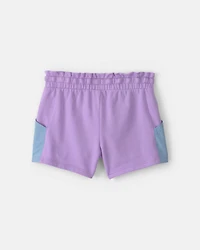 Toddler Girl French Terry Shorts - Purple/Blue
