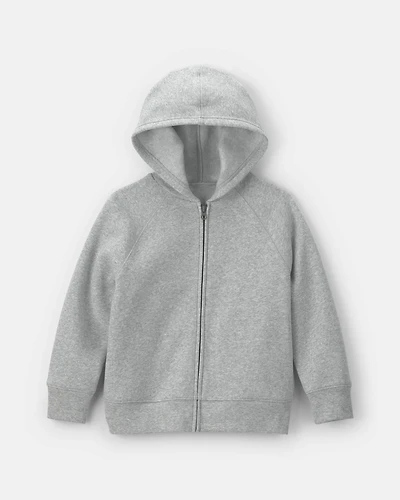 Boys Fleece Zip-Up Hoodie - Grey