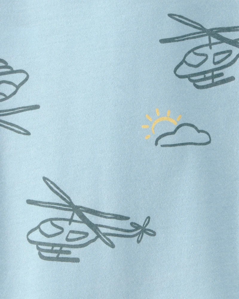 Baby Boy Helicopter T-Shirt - Blue