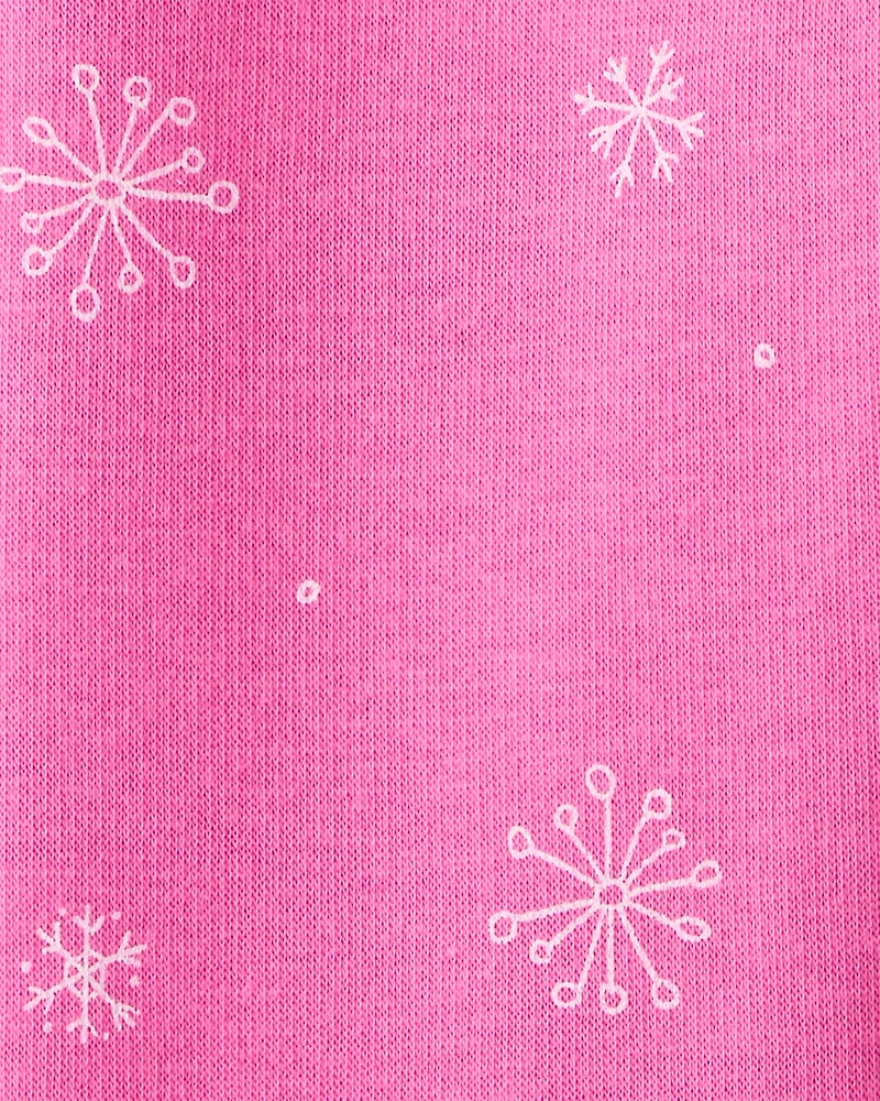 Toddler Girl Snowflake Pull-On Stretch Cozy Leggings - Pink