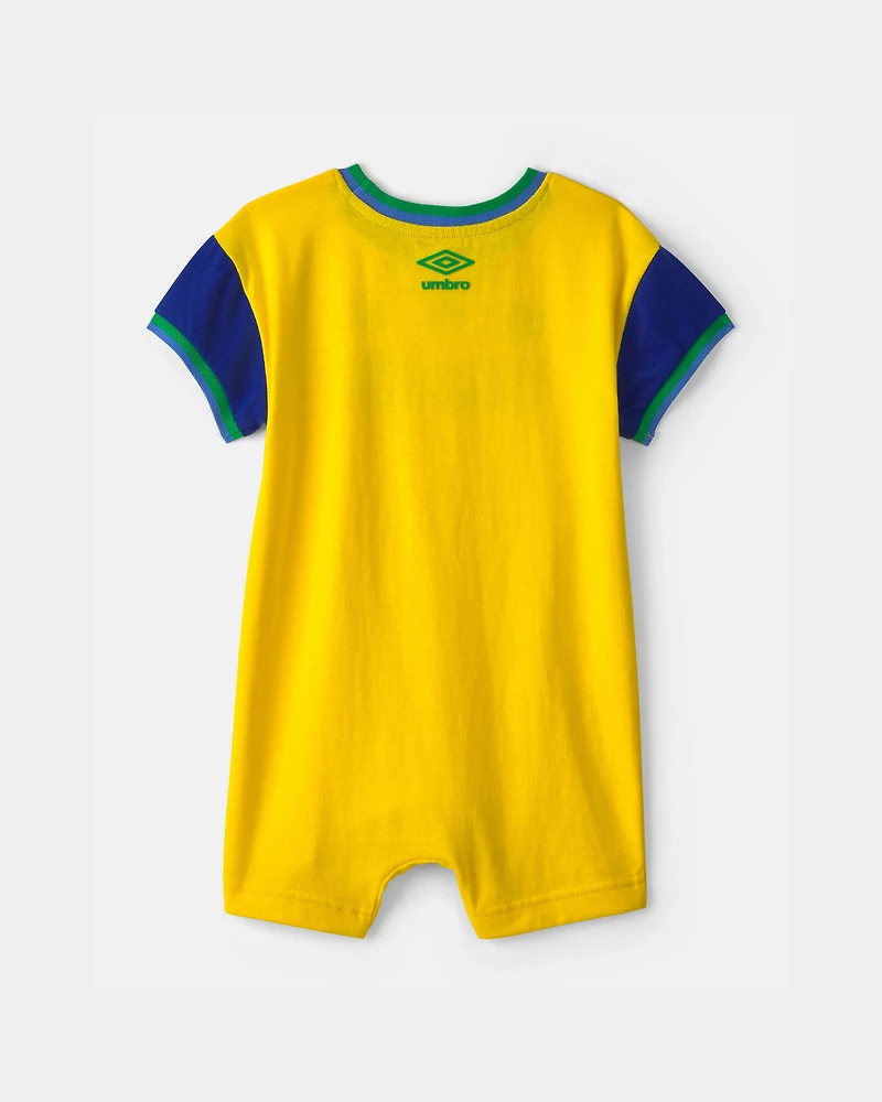 Baby Umbro Brazil Soccer Romper - Blue/Yellow/Green