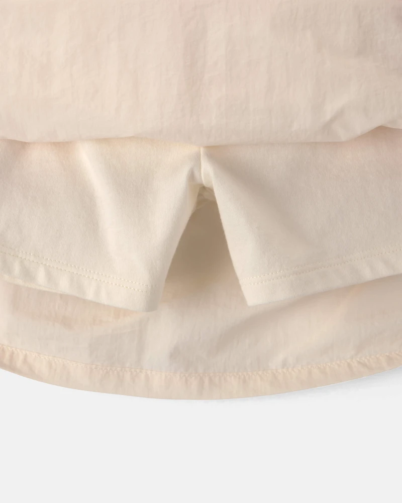 Girls Colourblock Skort - Ivory/Pink