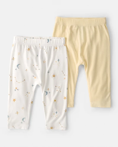Baby 2-Pack Constellation PurelySoft Pants - White/Yellow