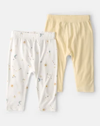 Baby 2-Pack Constellation PurelySoft Pants - White/Yellow