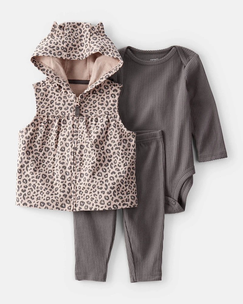 Baby 3-Piece Leopard Little Vest Set