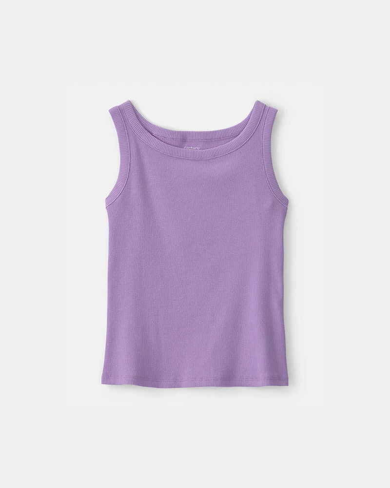 Girls Rib Tank Top - Purple