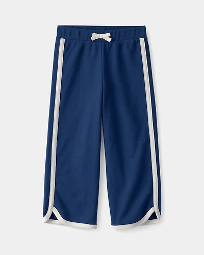 Toddler Girl French Terry Wide-Leg Pants - Blue