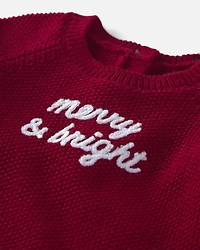 Baby Organic Cotton 'Merry & Bright' Sweater Knit Jumpsuit