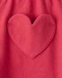 Baby Girl 2-Piece Heart Bodysuit & Pant Set - Red