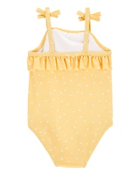Baby Girl 1-Piece Polka Dot Swimsuit - Yellow