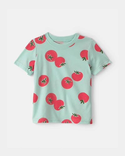 Toddler Tomato Print Graphic Tee - Green