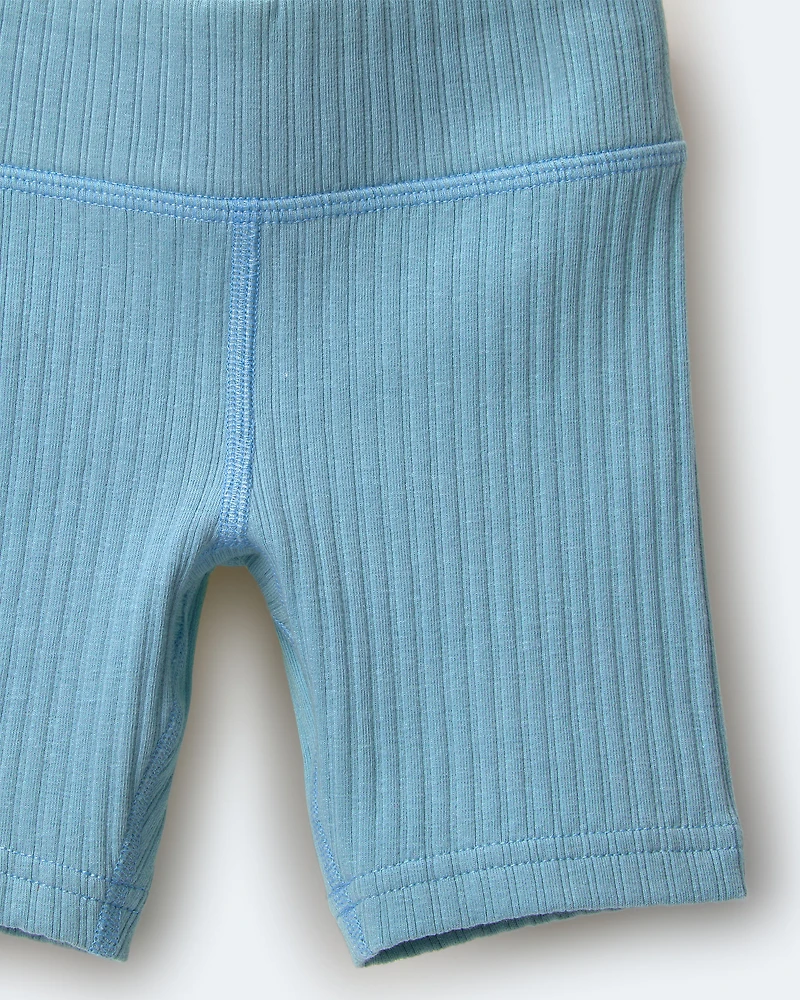 Toddler Girl Brooklyn Bike Shorts - Pale Blue