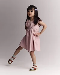 Toddler Girl Ruffle Collar Dress - Light Pink