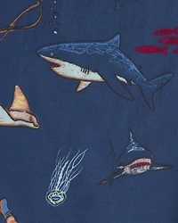 Boys Boat 100% Cotton Snug Fit 4-Piece Pyjama Set - Blue