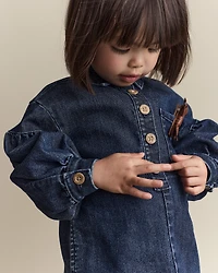 Toddler Girl Puff-Sleeve Denim Dress - Blue