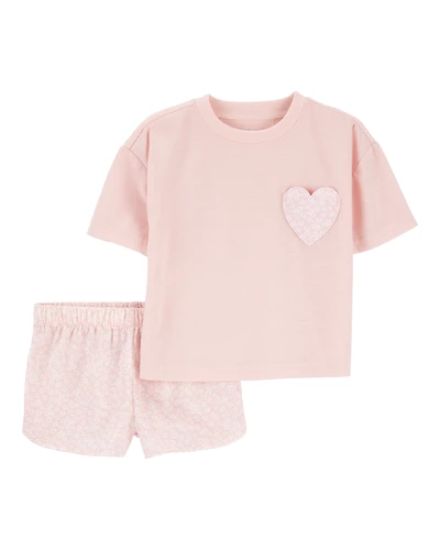 Toddler Girl 2-Piece Heart Loose Fit Pyjamas
