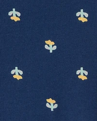 Baby Girl Floral Graphic Bodysuit - Blue