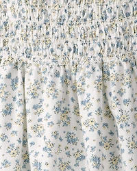 Girls Smocked Dress Made with Organic Cotton Spring Bloom Print