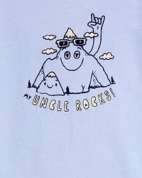 Baby "Uncle Rocks" Short-Sleeve Bodysuit - Blue
