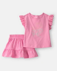 Baby Girl 2-Piece Floral Top & Skort Set - Pink