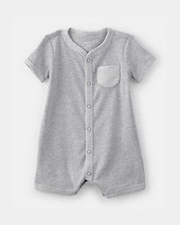 Baby Boy Short-Sleeve Romper - Grey