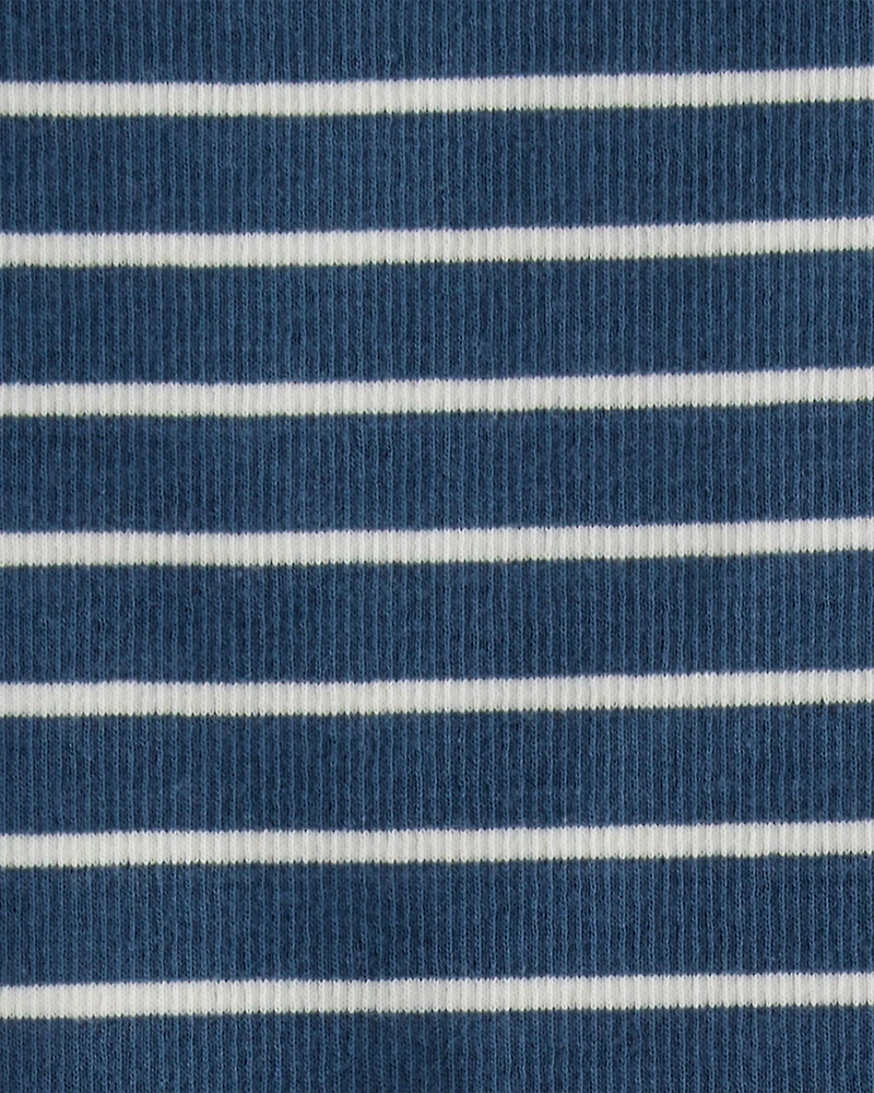 Toddler Organic Cotton Pyjama Set Stripes-Blue