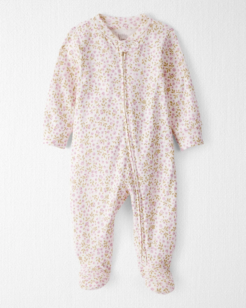 Baby Organic Cotton Sleep & Play Pyjamas Botanic Muse Print