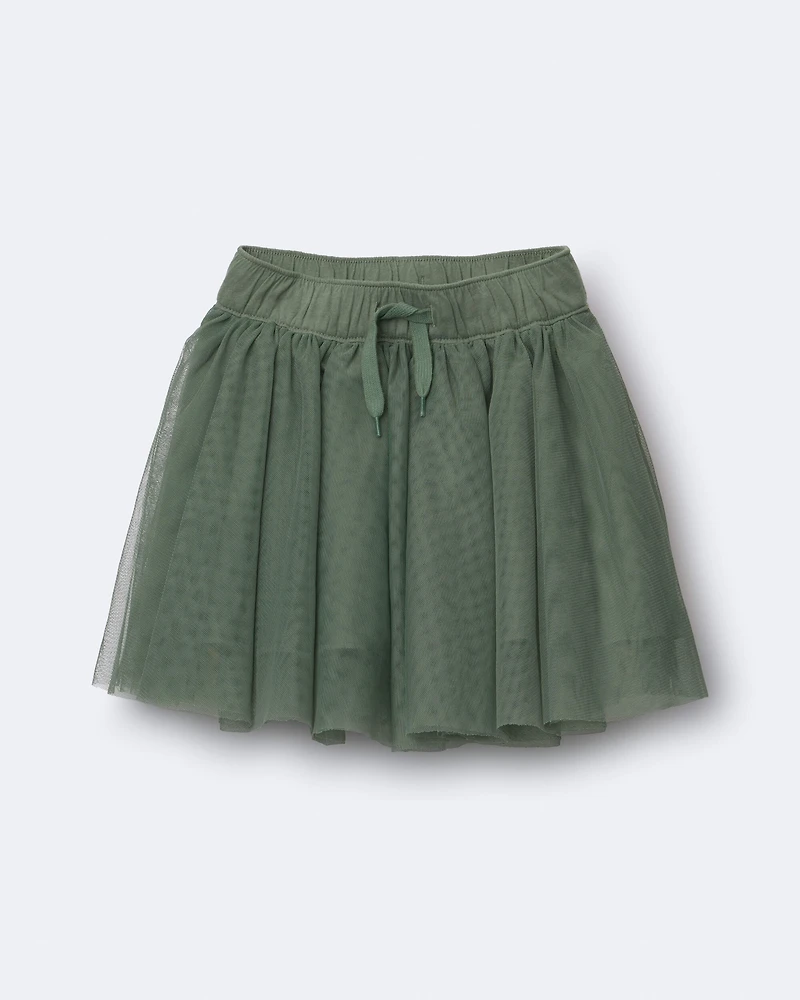 Toddler Girl Avenue Twirl™ Mini Skirt with Tulle - Olive