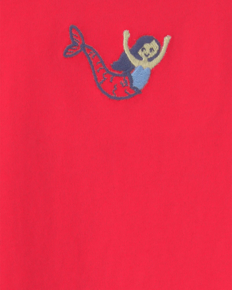 Toddler Girl Mermaid Top - Red