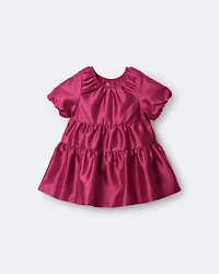 Toddler Girl Puff Sleeve Short-Sleeve Dress - Pink