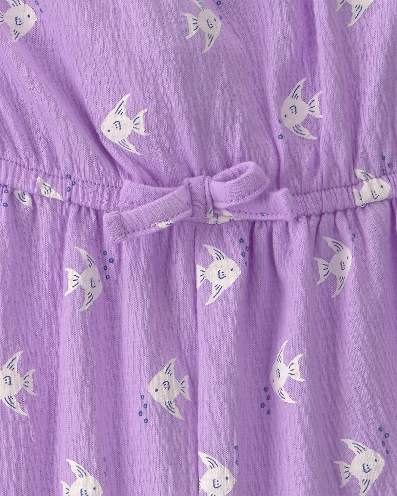 Baby Girl Fish Romper - Purple