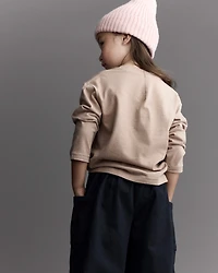 Toddler Girl Cocoa Cat Long-Sleeve Graphic Tee - Tan