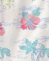 Toddler Boy Tropical Floral Short-Sleeve Button-Down Shirt - Ivory