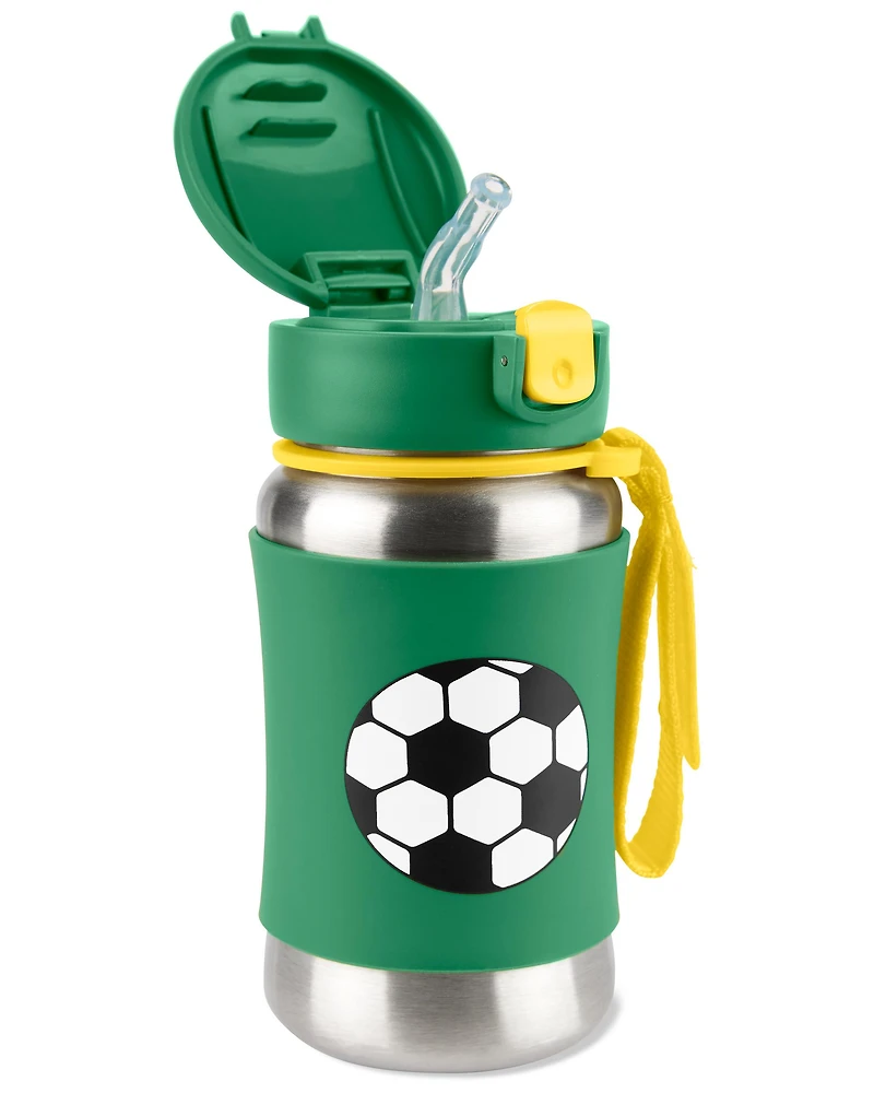 Spark Style Stainless Steel Straw Bottle - Soccer