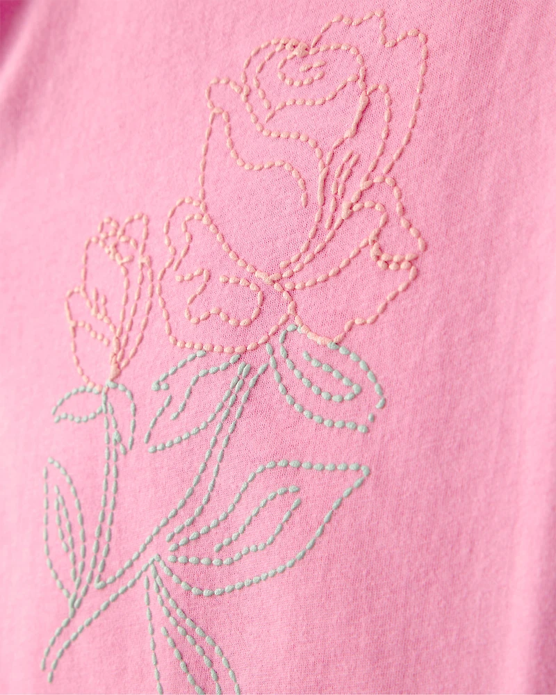 Toddler Girl 2-Piece Floral Top & Skort Set - Pink