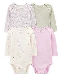 Baby Girl 4-Pack Original Long-Sleeve Bodysuits