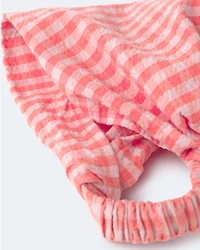 Toddler Girl Gingham Bandana Hair Scarf - Orange