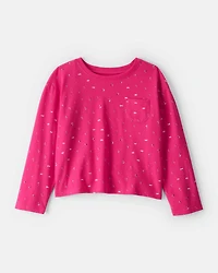 Girls Floral Pocket Tee - Pink