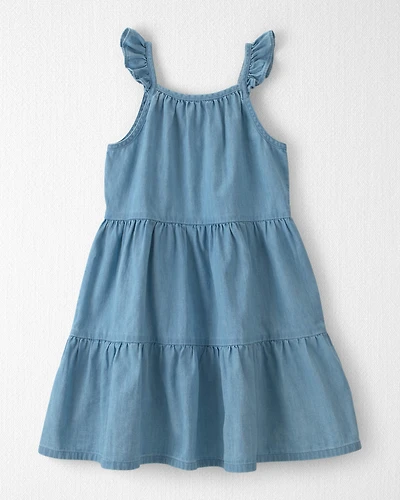Girls Organic Cotton Chambray Dress