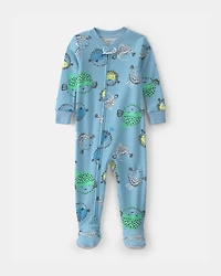 Baby Boy Pufferfish 100% Cotton 2-Way Zip 1-Piece Pyjama - Blue