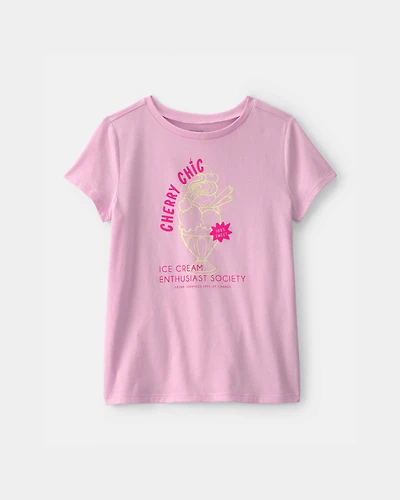 Girls 'Cherry Chic' Ice Cream Graphic Tee - Pink